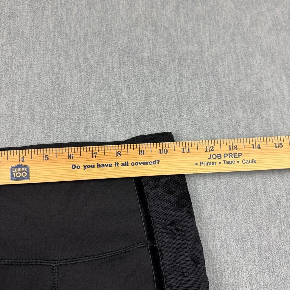 Lululemon Leggings Womens 2 Black Velvet Wunder Under Crop High-Rise Flocked Gym